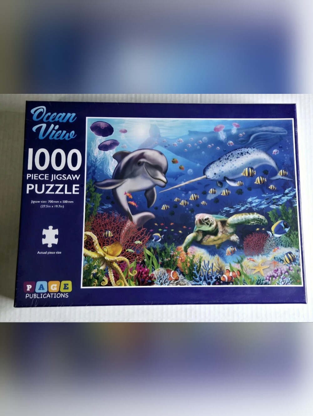 Page Publications Ocean View 1000 Piece Jigsaw Puzzle Dolphin Turtle Sealed New